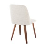 Toriano Walnut Wood Beige Fabric Mid-Century Dining Chairs (Set of 2) 18 Toriano Walnut Wood Beige Fabric Mid-Century Dining Chairs (Set of 2)