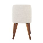 Toriano Walnut Wood Beige Fabric Mid-Century Dining Chairs (Set of 2) 19 Toriano Walnut Wood Beige Fabric Mid-Century Dining Chairs (Set of 2)