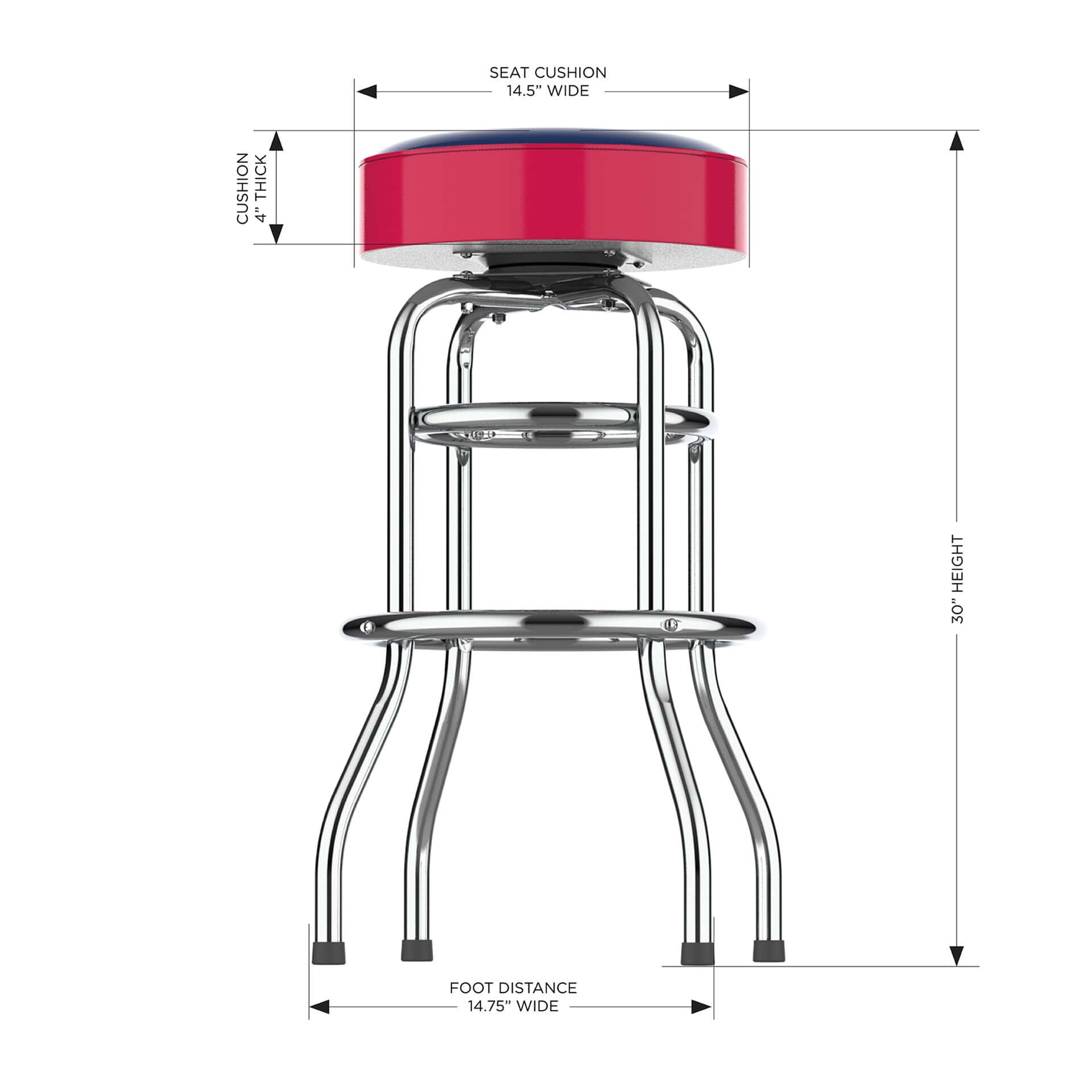 Toronto Blue Jays Chrome Bar Stool American Made Team Barstool 2 Toronto Blue Jays Chrome Bar Stool American Made Team Barstool - Image 2