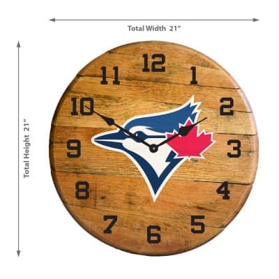 Toronto Blue Jays Oak Barrel Clock MLB Licensed