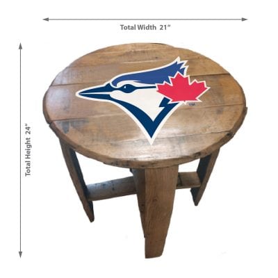 Toronto Blue Jays Oak Whiskey Barrel End Table