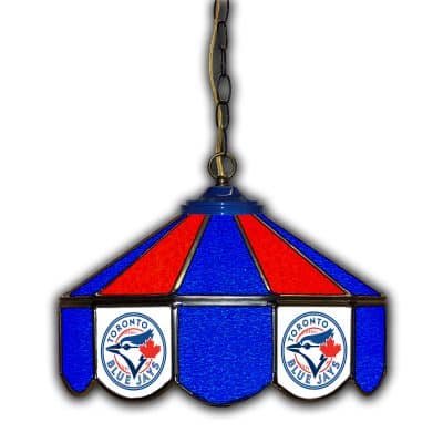 Toronto Blue Jays Stained Glass 14 Inch Pub Light