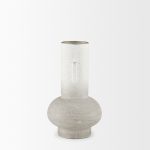 Torres Small Textured Off White w/ Gold Metal Vase
