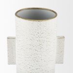 Torres Small Textured Off White w/ Gold Metal Vase