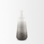 Toru Medium White w/ Grey Ombre Metal Vase