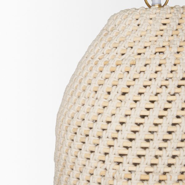Tosha 1 Light Cotton Rope Bell Pendant 6