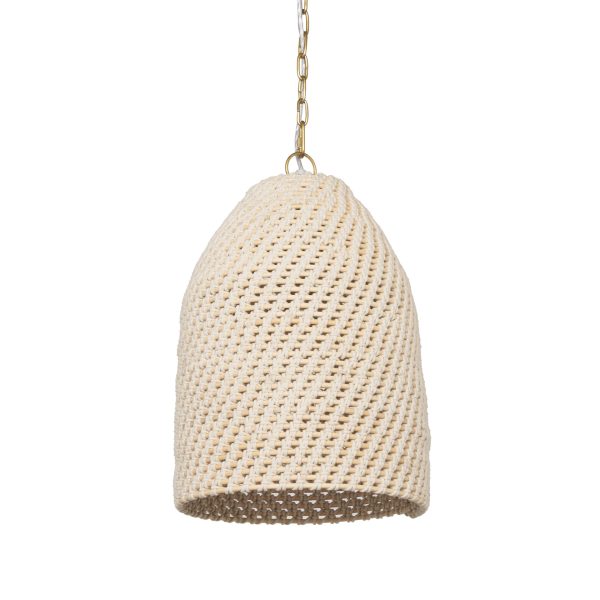 Tosha 1 Light Cotton Rope Bell Pendant