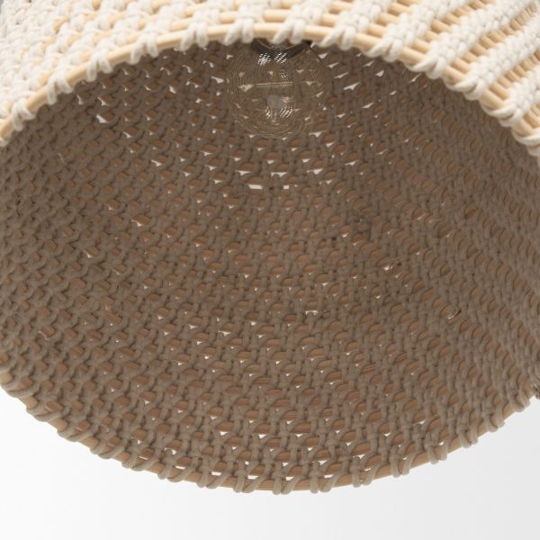 Tosha 1 Light Cotton Rope Bell Pendant 8