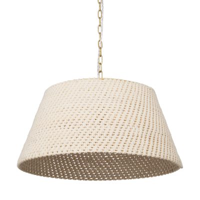 Tosha 1-Light Tapered Cotton Rope Drum Pendant