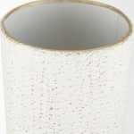 Tovah Medium Textured White w/ Gold Metal Vase