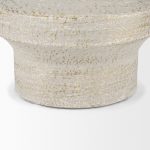 Tovah Medium Textured White w/ Gold Metal Vase
