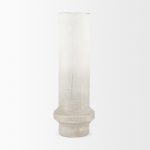 Tovah Tall Textured White w/ Gold Metal Vase