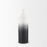 Townley Small White w/ Black Ombre Metal Vase