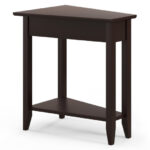 Mid Century Modern Narrow End Table with Storage Shelf