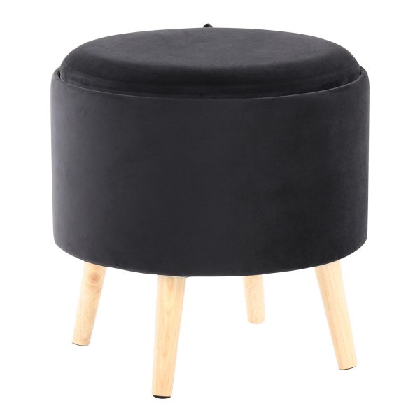 Tray Black Velvet Contemporary Storage Ottoman Set 8