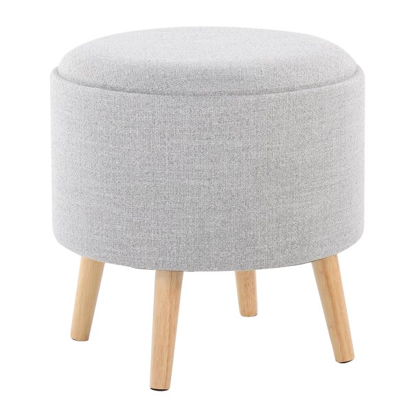 Tray Contemporary Light Grey Fabric Storage Ottoman Set 7