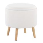Tray Cream Fabric Storage Ottoman Set 17 Tray Cream Fabric Storage Ottoman Set