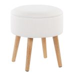 Tray Cream Fabric Storage Ottoman Set 19 Tray Cream Fabric Storage Ottoman Set