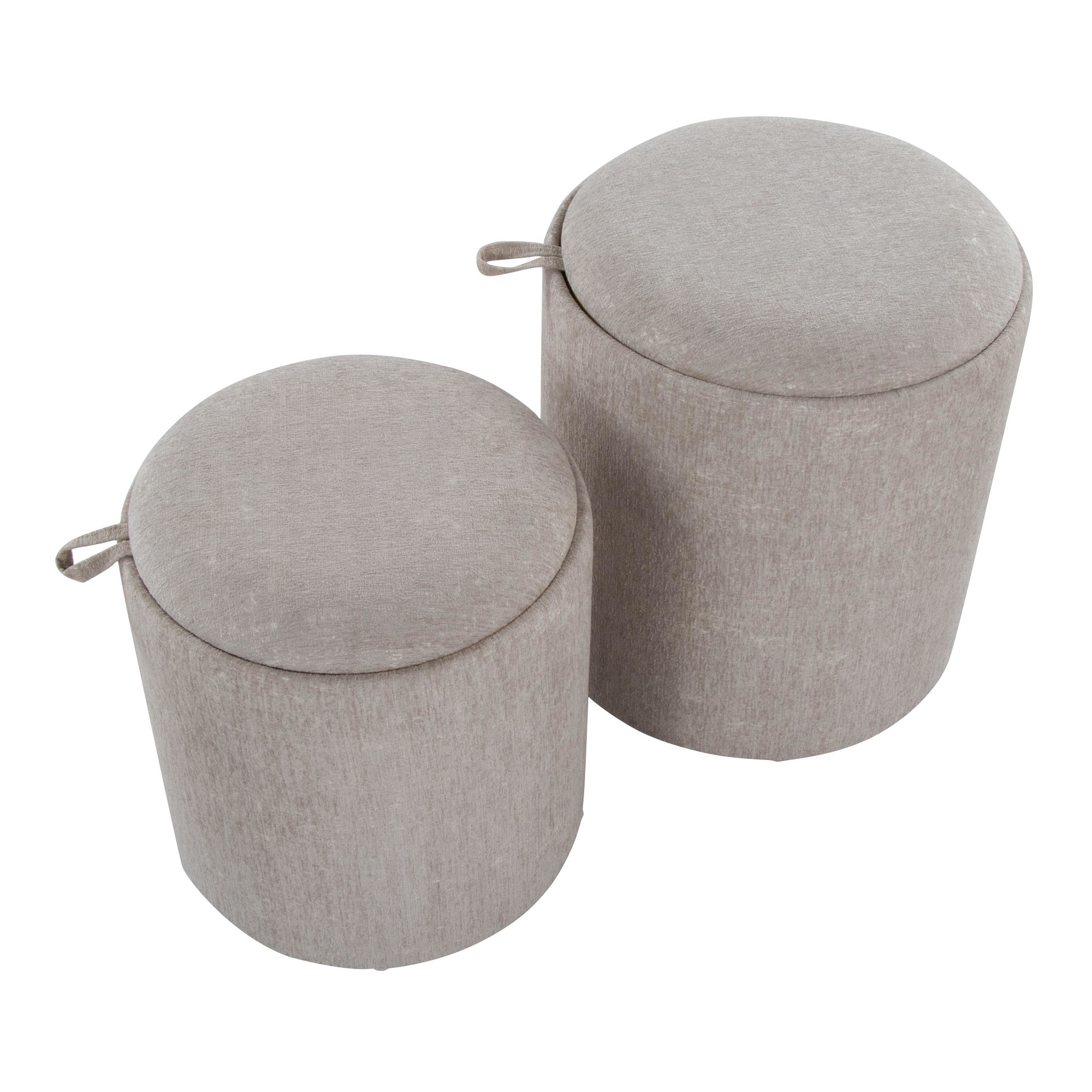 Tray Light Brown Contemporary Nesting Ottoman Set 6 Tray Light Brown Contemporary Nesting Ottoman Set - Image 6