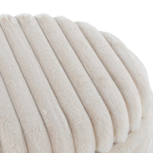 Tray Plush Cream Faux Fur Storage Ottoman Set 11