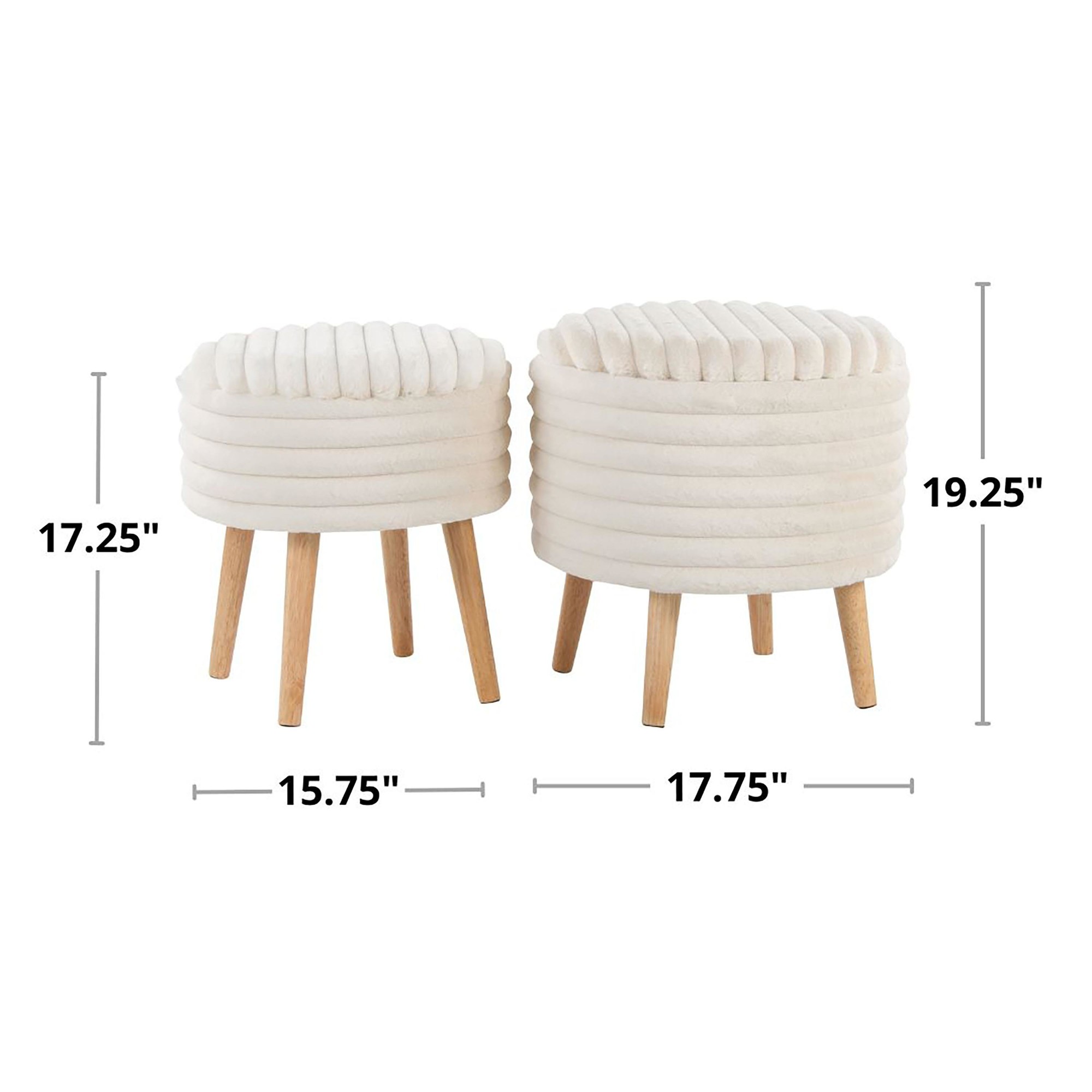 Tray Plush Cream Faux Fur Storage Ottoman Set 14 Tray Plush Cream Faux Fur Storage Ottoman Set - Image 14