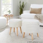 Tray Plush Cream Faux Fur Storage Ottoman Set 18 Tray Plush Cream Faux Fur Storage Ottoman Set
