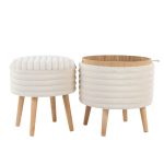 Tray Plush Cream Faux Fur Storage Ottoman Set 22 Tray Plush Cream Faux Fur Storage Ottoman Set