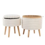 Tray Plush Cream Faux Fur Storage Ottoman Set 23 Tray Plush Cream Faux Fur Storage Ottoman Set