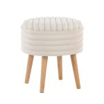 Tray Plush Cream Faux Fur Storage Ottoman Set 24 Tray Plush Cream Faux Fur Storage Ottoman Set
