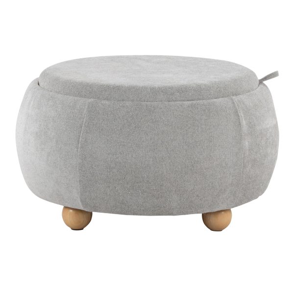 Tray Pouf 26 Inch Natural Wood Contemporary Storage Ottoman 5