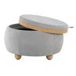 Tray Pouf 26-Inch Natural Wood Contemporary Storage Ottoman 18 Tray Pouf 26-Inch Natural Wood Contemporary Storage Ottoman