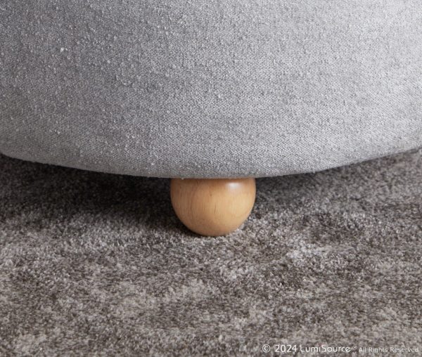 Tray Pouf 26 Inch Natural Wood Contemporary Storage Ottoman