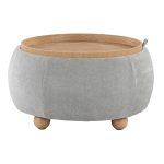 Tray Pouf 26-Inch Natural Wood Contemporary Storage Ottoman 19 Tray Pouf 26-Inch Natural Wood Contemporary Storage Ottoman