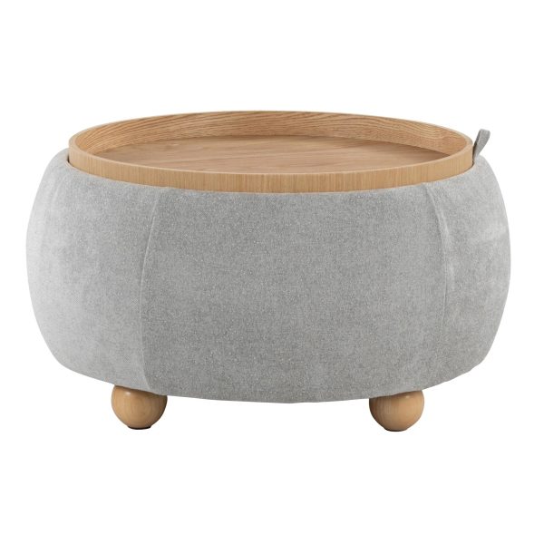 Tray Pouf 26 Inch Natural Wood Contemporary Storage Ottoman 7