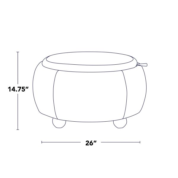 Tray Pouf 26 Inch Natural Wood Contemporary Storage Ottoman 9