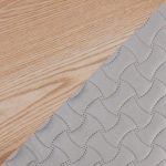 Tray Pouf Contemporary Silver Velvet Ottoman Natural Wood