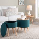 Tray Teal Contemporary Storage Ottoman Set 12 Tray Teal Contemporary Storage Ottoman Set