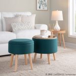 Tray Teal Contemporary Storage Ottoman Set 11 Tray Teal Contemporary Storage Ottoman Set