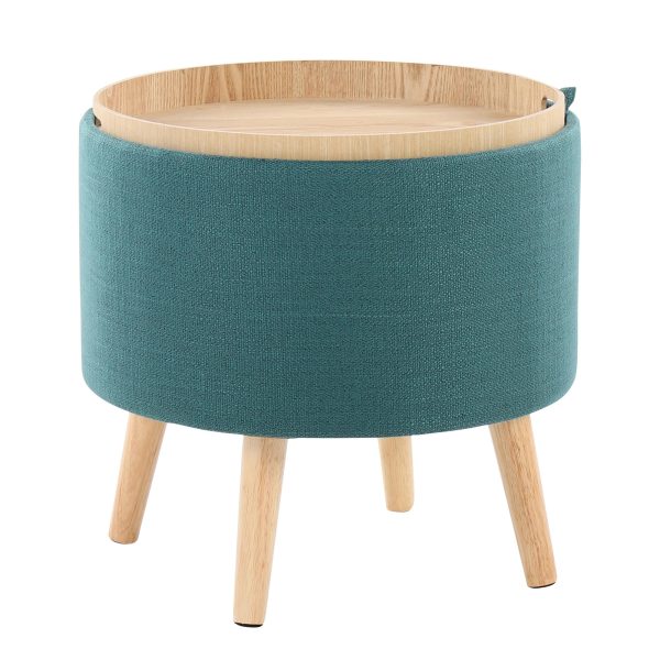 Tray Teal Contemporary Storage Ottoman Set 7
