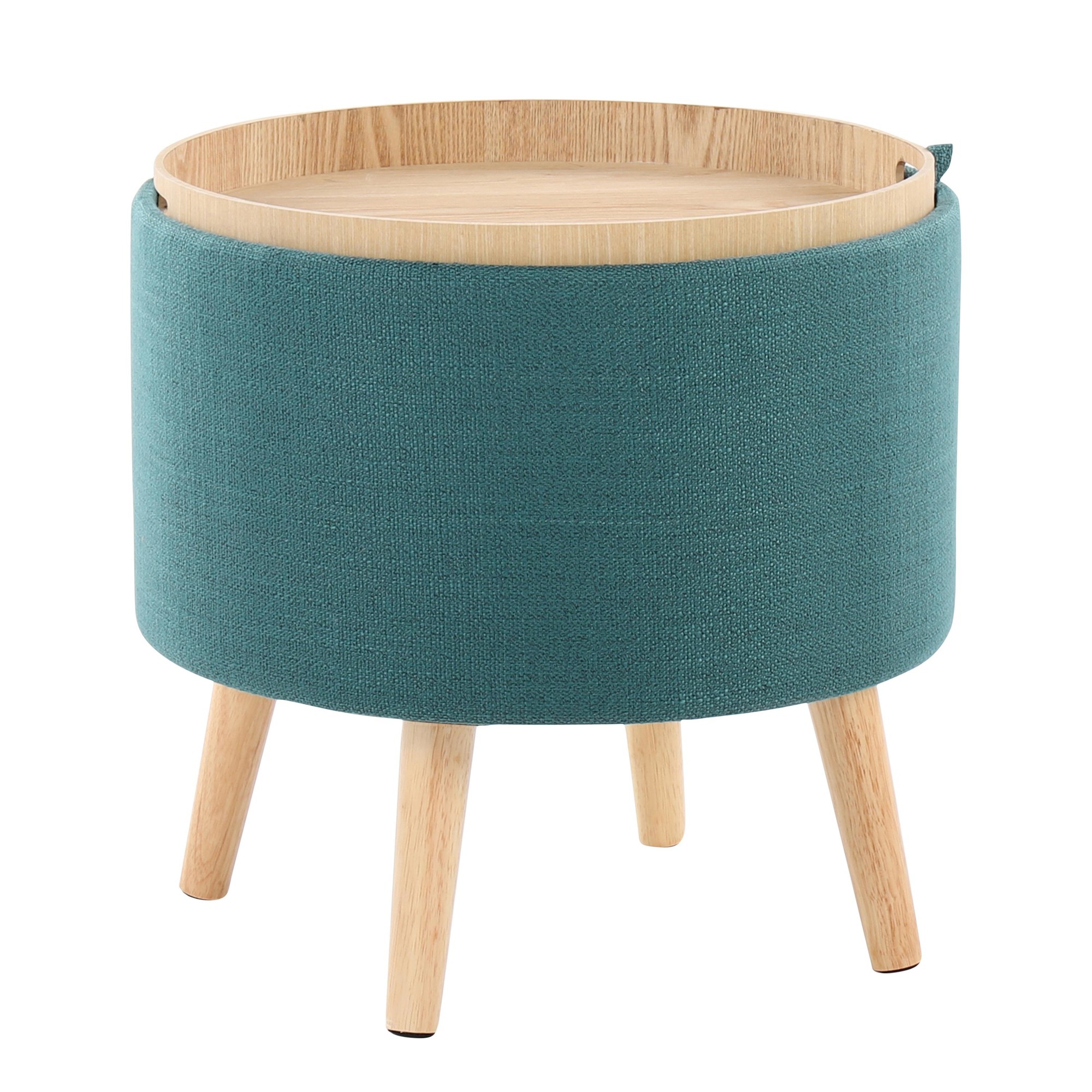Tray Teal Contemporary Storage Ottoman Set 8 Tray Teal Contemporary Storage Ottoman Set - Image 8