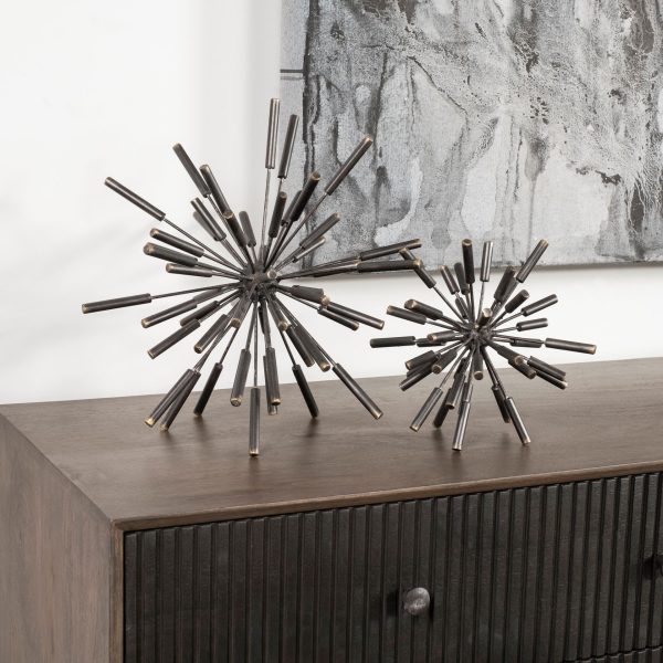 Trella I Small 9L x 9W Black Metal Decorative Orb 3