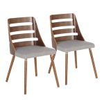 Trevi Mid-Century Modern Walnut and Grey Accent Chairs 13 Trevi Mid-Century Modern Walnut and Grey Accent Chairs