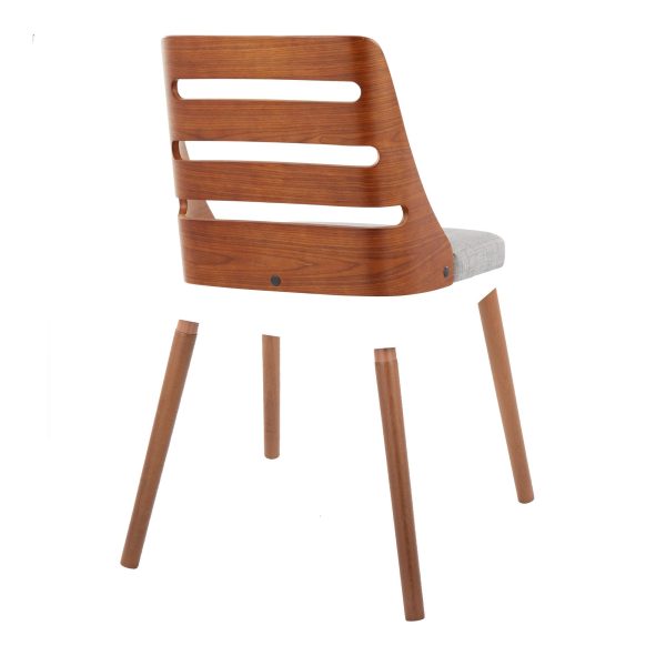 Trevi Mid Century Modern Walnut and Grey Accent Chairs 5