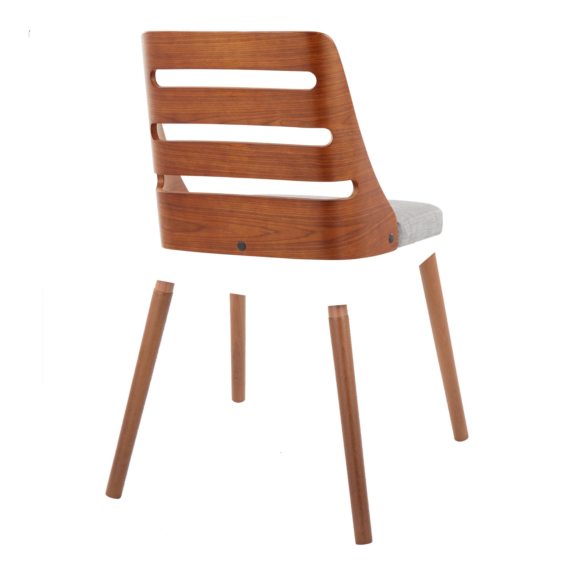Trevi Mid-Century Modern Walnut and Grey Accent Chairs 6 Trevi Mid-Century Modern Walnut and Grey Accent Chairs - Image 6