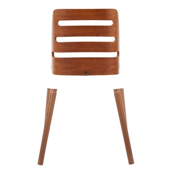 Trevi Mid Century Modern Walnut and Grey Accent Chairs 6