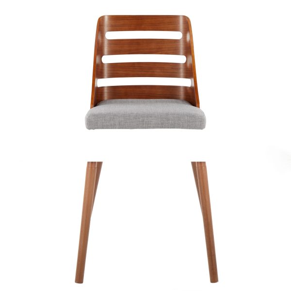 Trevi Mid Century Modern Walnut and Grey Accent Chairs 7