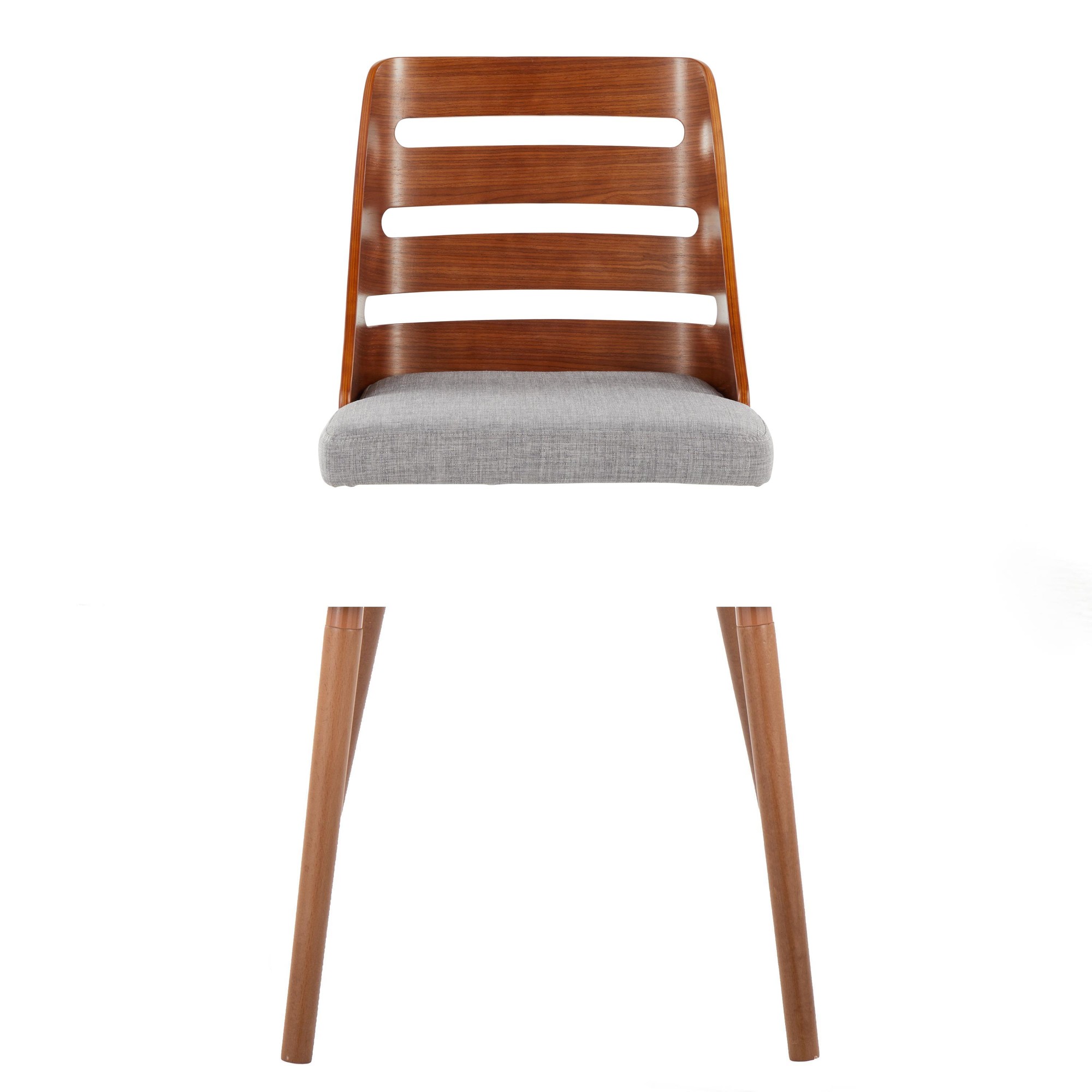 Trevi Mid-Century Modern Walnut and Grey Accent Chairs 8 Trevi Mid-Century Modern Walnut and Grey Accent Chairs - Image 8
