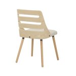 Trevi Mid-Century Natural Wood Cream Fabric Accent Chair 19 Trevi Mid-Century Natural Wood Cream Fabric Accent Chair