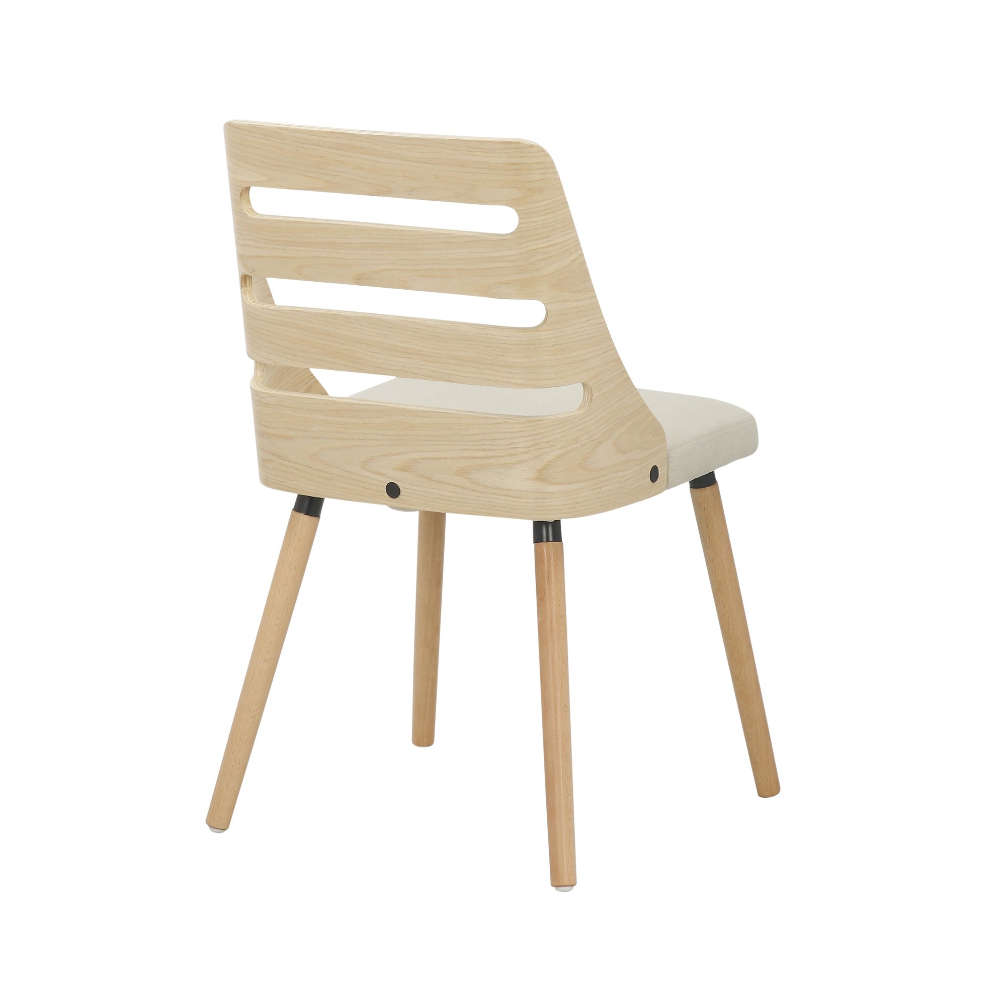 Trevi Mid-Century Natural Wood Cream Fabric Accent Chair 6 Trevi Mid-Century Natural Wood Cream Fabric Accent Chair - Image 6