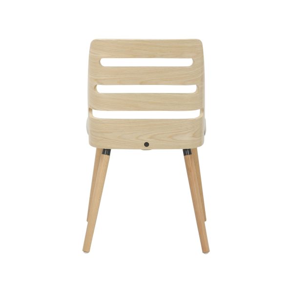 Trevi Mid Century Natural Wood Cream Fabric Accent Chair 6